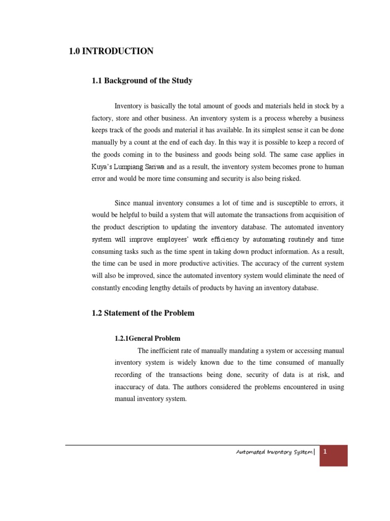 1.1 Background of The Study: 1.2.1general Problem | PDF | Databases ...