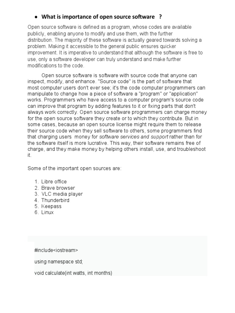 What Is Importance of Open Source Software PDF Open Source Source