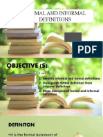 Formal and Informal Definitions