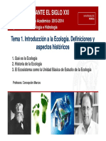 EcologIa as t1 Introduccion a La Ecologia 2013 2014