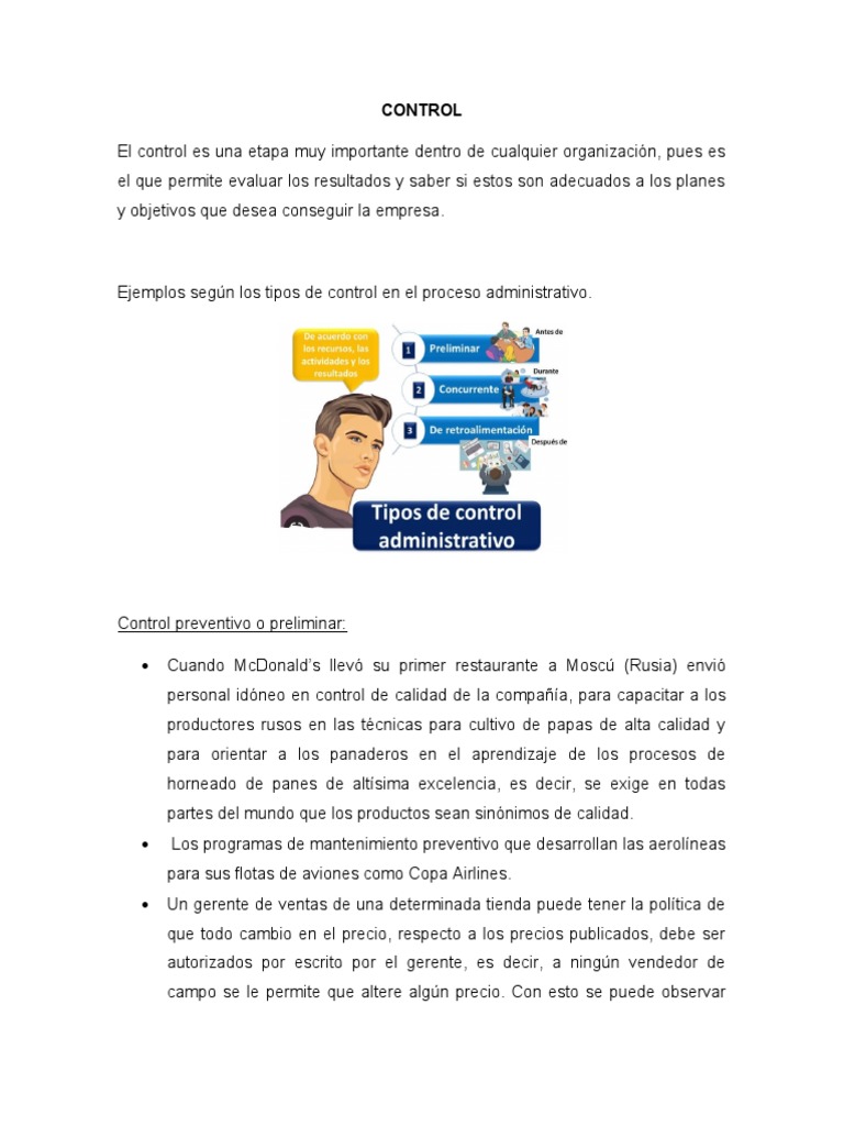 Administracion Control | PDF | Business | Economias