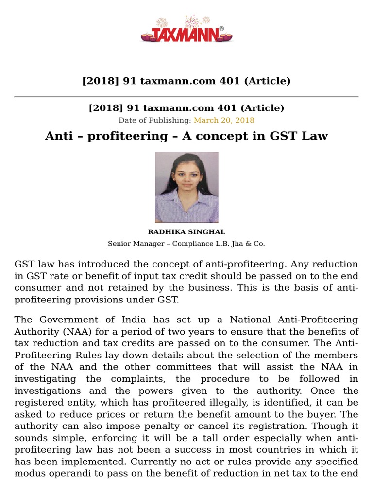 2018 91 Taxmann Com 401 Article Download Free PDF Value Added Tax