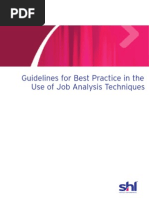 Job Analysis - Best Practice