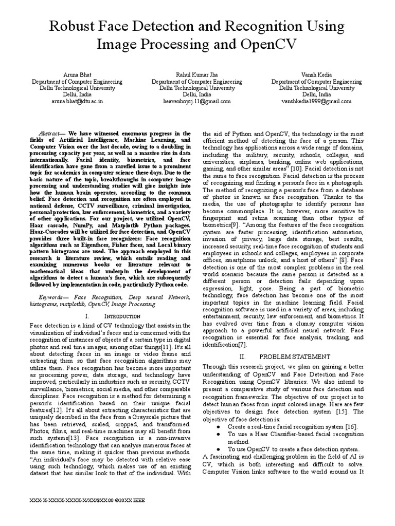 Camera Ready Paper Iccmc 2022 PDF Principal Component Analysis Biometrics