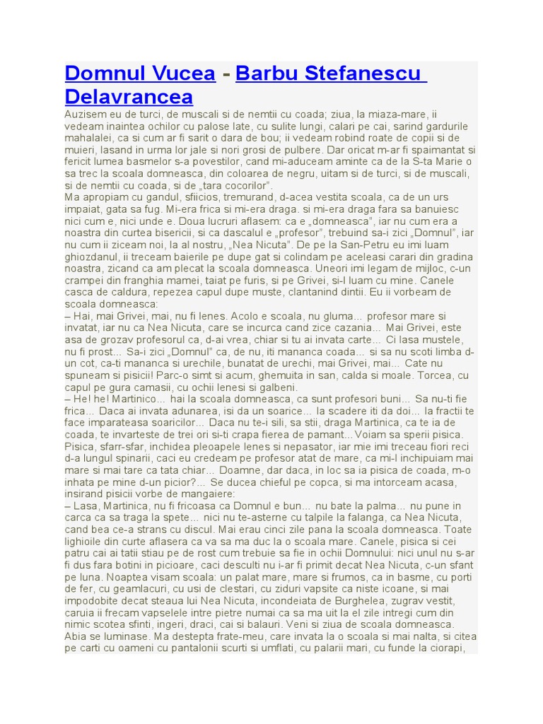 Domnul Vucea | PDF