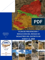 Plan de Prevencion y Reduccion Del Riesgo de Desastres Del Distritos de Poroy Al 2023