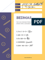 BEDMAS Math Worksheet 1