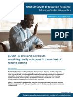 COVID19 crisis and curriculum_sustaining quality outcomes in the context of remote learning