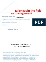 Topic-Challenges in The Field of Management: Click To Add Text