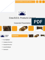 Crew B.O.S. Products Limited: Corporate Presentation