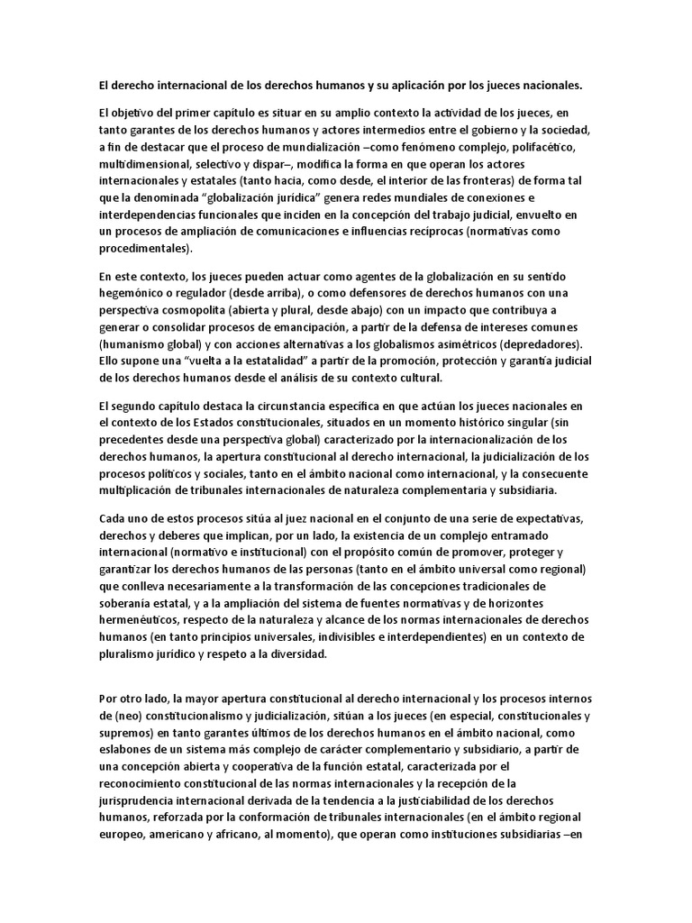 El Derecho Internacional de Los Derechos Humanos y Su Aplicación Por ...