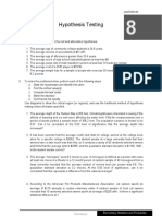 Hypothesis Testing: Worksheet