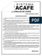 Acafe-Sc 2012 Vestibular de Verao