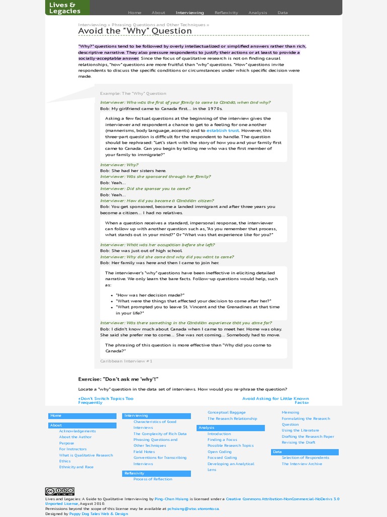 Qualitative Interviewing Techniques Guide | PDF | Question ...