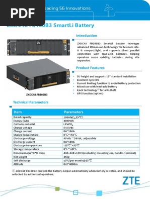 ZXDC48 FB100B3 Lithium Battery Specs | PDF | Manufactured Goods