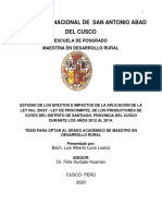 Universidad Nacional de San Antonio Abad Del Cusco: Escuela de Posgrado Maestria en Desarrollo Rural