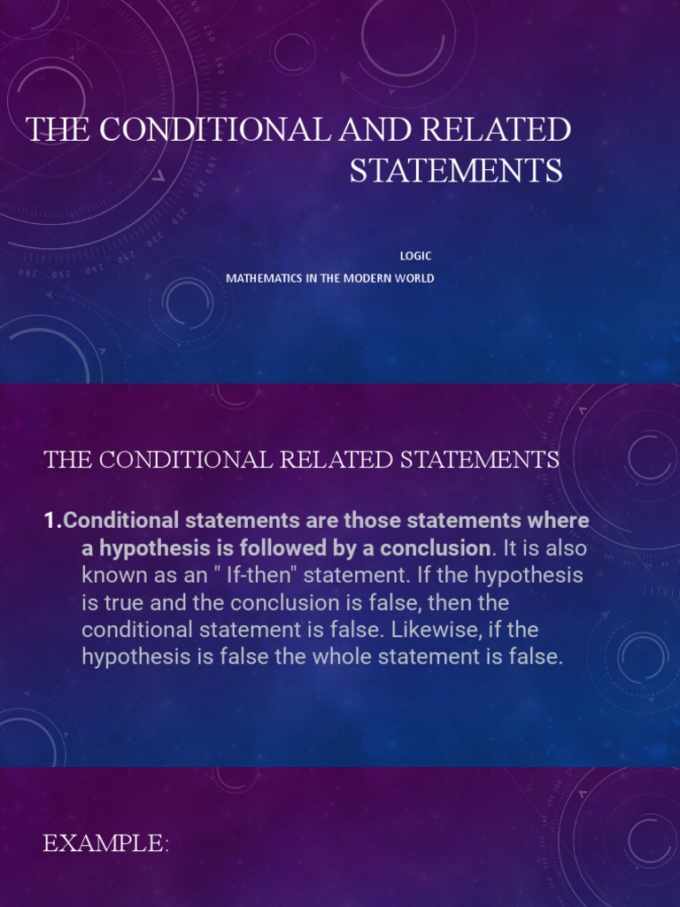 The Conditional and Related Statements | PDF | Logical Expressions | Logic
