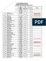 2153-2nd Merit List of BBA (4-Year) Evening