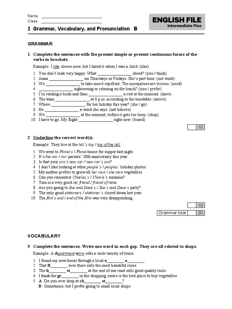 Ef3e Intplus Filetest 2b Download Free Pdf Meal