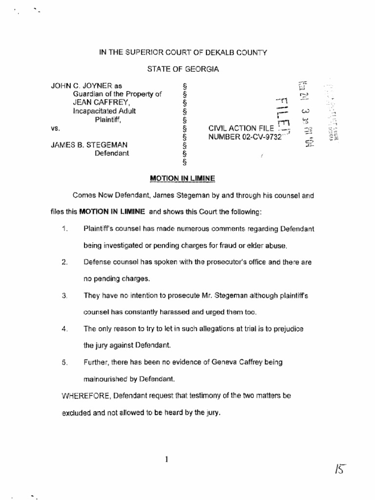 Motion In Limine Crimes Crime & Justice