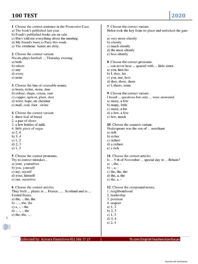 100 Test | PDF