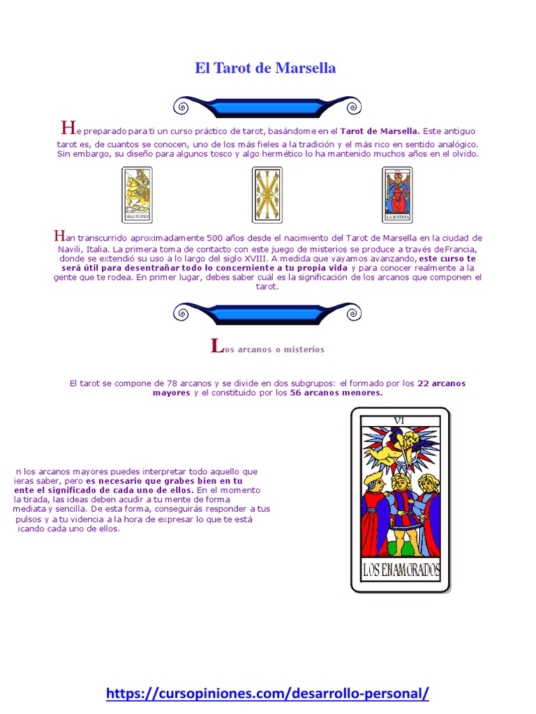 Curso Gratuito de Tarot de Marsella | PDF | Tarot | Arcanos Mayores