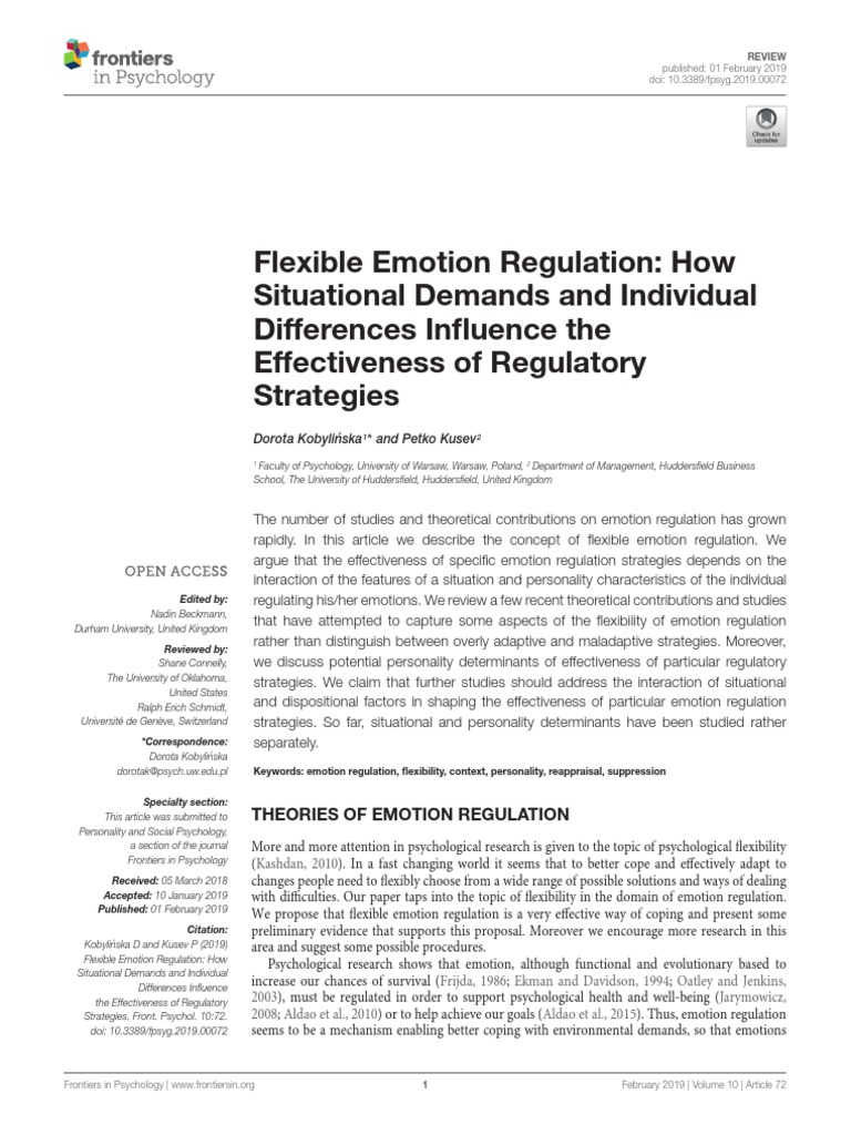 Emotional Regulation | PDF