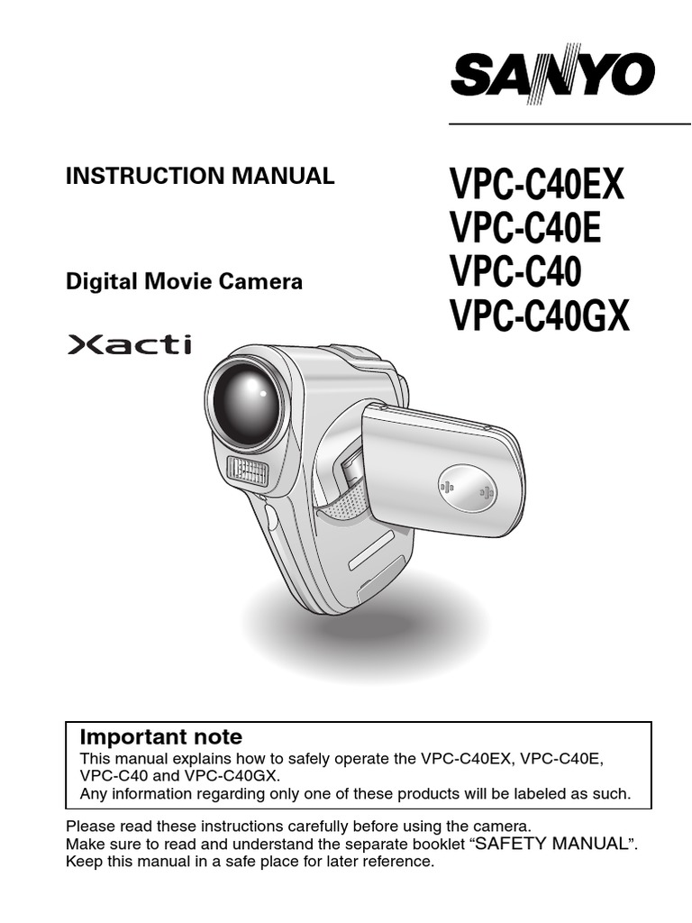 Sanyo Xacti Camera User Manual PDF Camera Zoom Lens