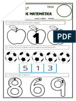 Examen Matemática 3 Años