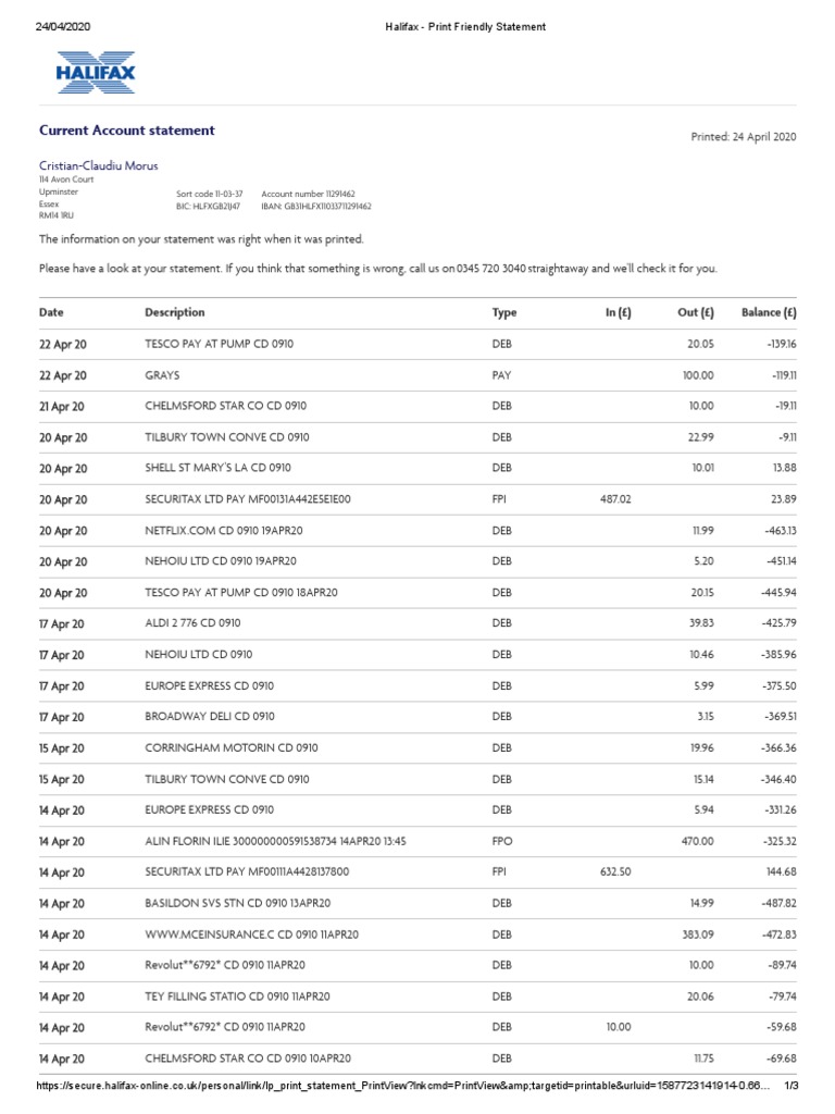 Halifax Print Friendly Statement PDF 2 PDF