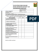 Lista de Cotejo para Evaluar El Municipio Escolar y Las Enfermedades Mentales