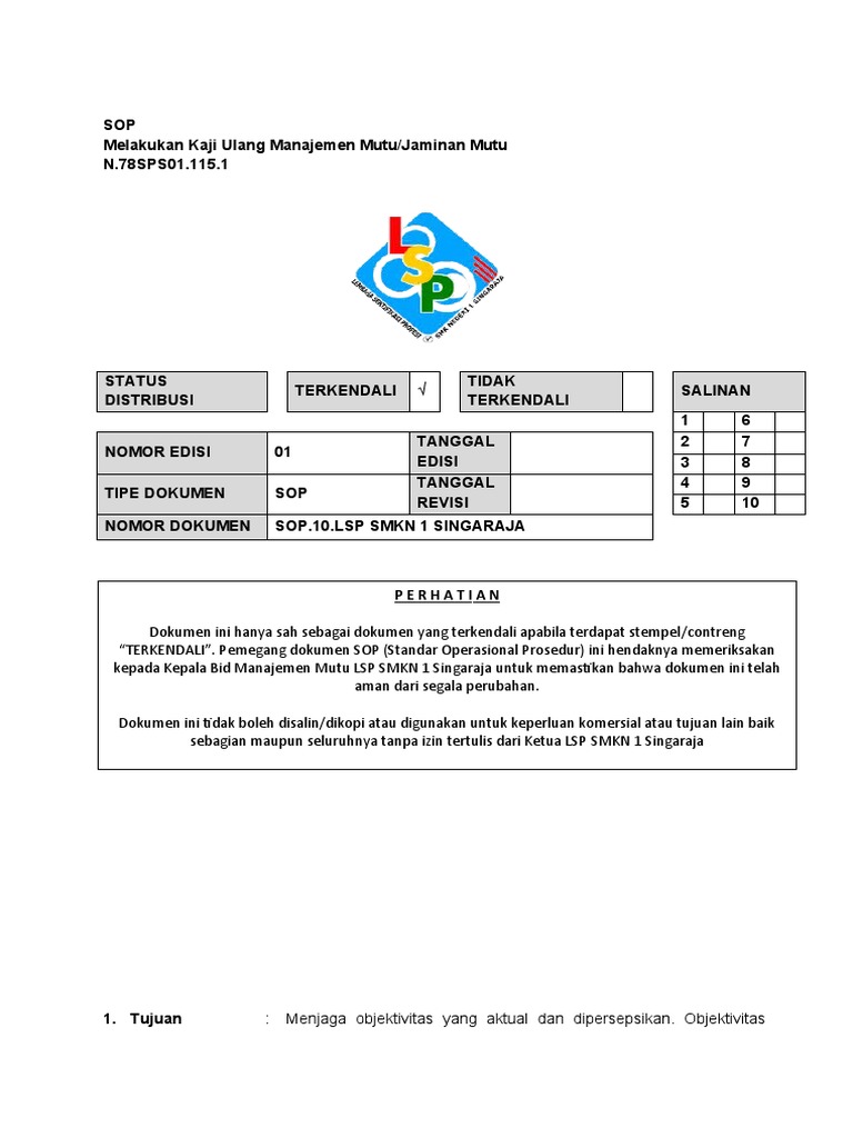 Sop 10 | PDF