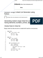 Random Singly Linked List Generator Using Python