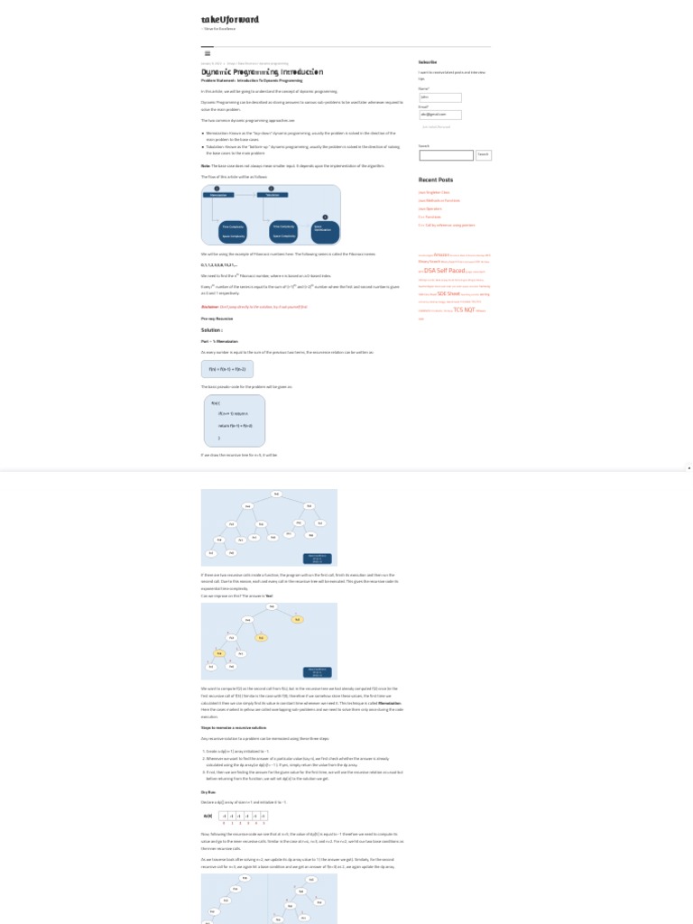 Dynamic Programming Introduction - Tutorial (Updated) | PDF | Dynamic ...