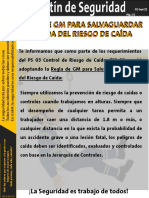 Boletin de Seguridad - Regla de GM para Salvaguardar La Vida Del Riesgo de Caída