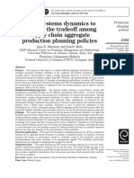 Using Systems Dynamics To Evaluate The Tradeoff Among Supply Chain Aggregate Production Planning Policies