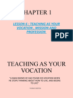 Teaching as Your Vocation, Mission and Profession
