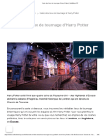 Carte Des Lieux de Tournage D'harry Potter