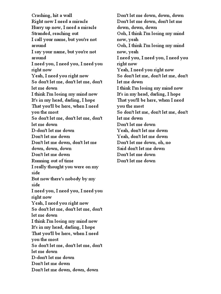 Letra cancion ingles pdf