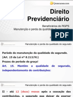 Manutenção, Perda e Restabelecimento Da Qualidade de Segurado