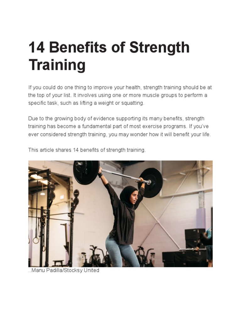 14 Benefits of Strength Training | PDF | Strength Training | Weight ...