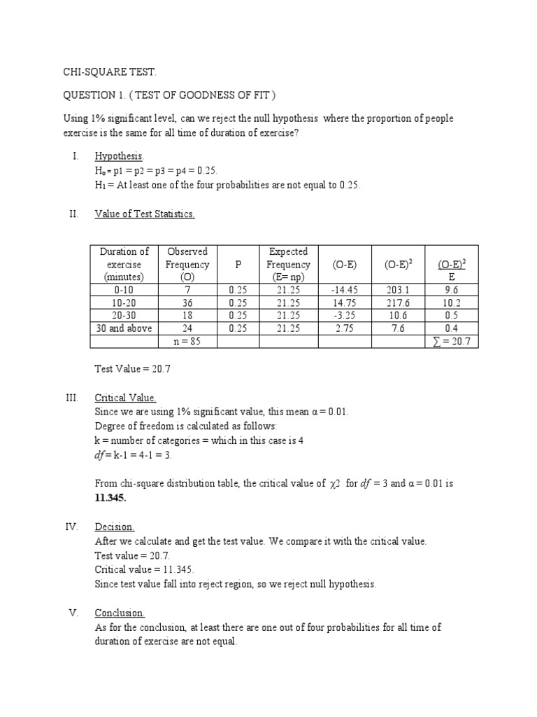 Chi Square Test Pdf Science Statistical Analysis