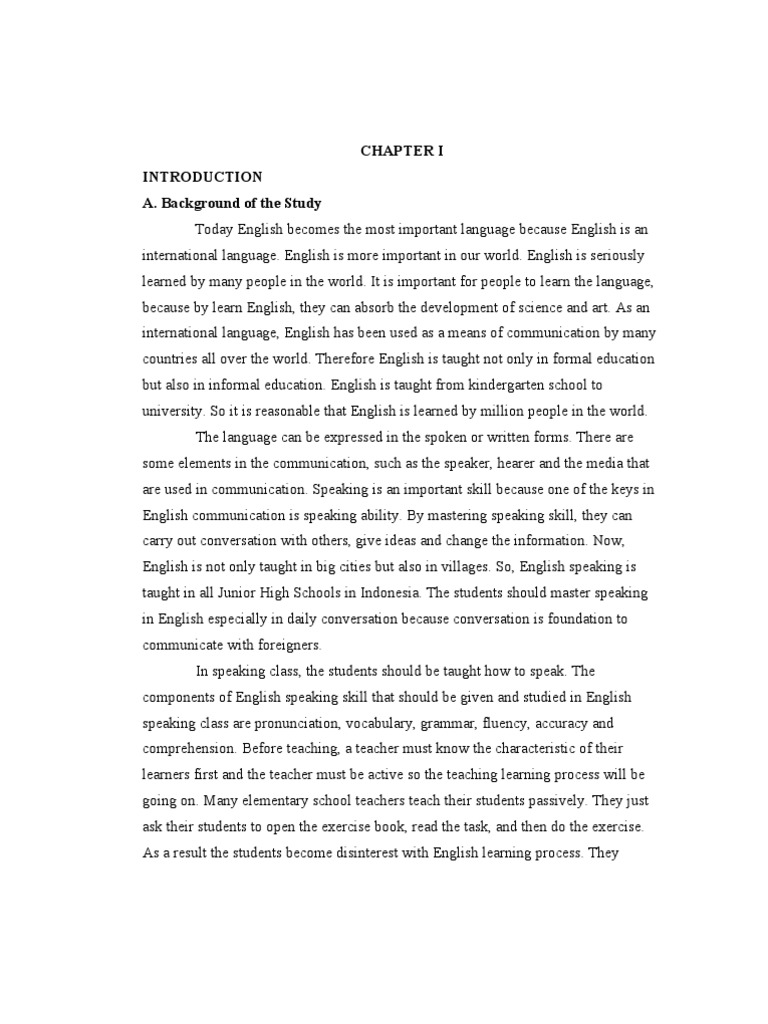 Chapter I | PDF | English Language | Teachers