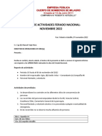 Reporte de Actividades Feriado Nacional Noviembre 2022