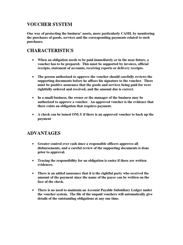 Voucher System | Voucher | Cheque