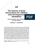 The System of Early Intervention For Children With Developmental