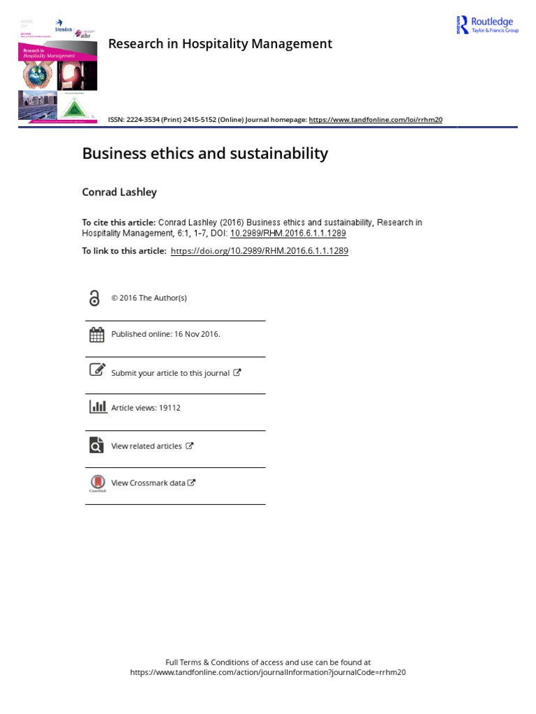 Business Ethics and Sustainability PDF