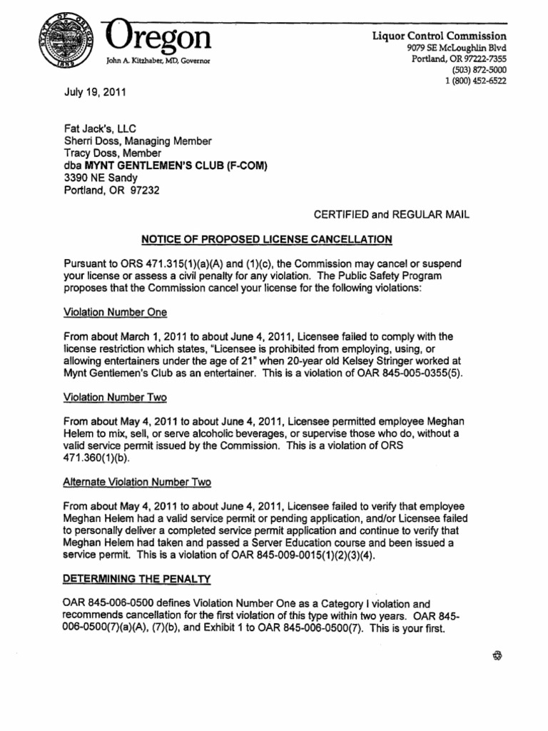 OLCC Mynt Investigation Report and Charge Letter PDF Limited