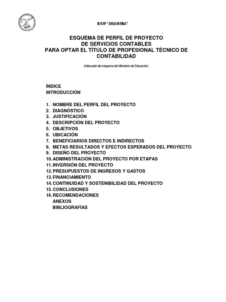 Esquema de Proyecto | PDF | Business | Presupuesto
