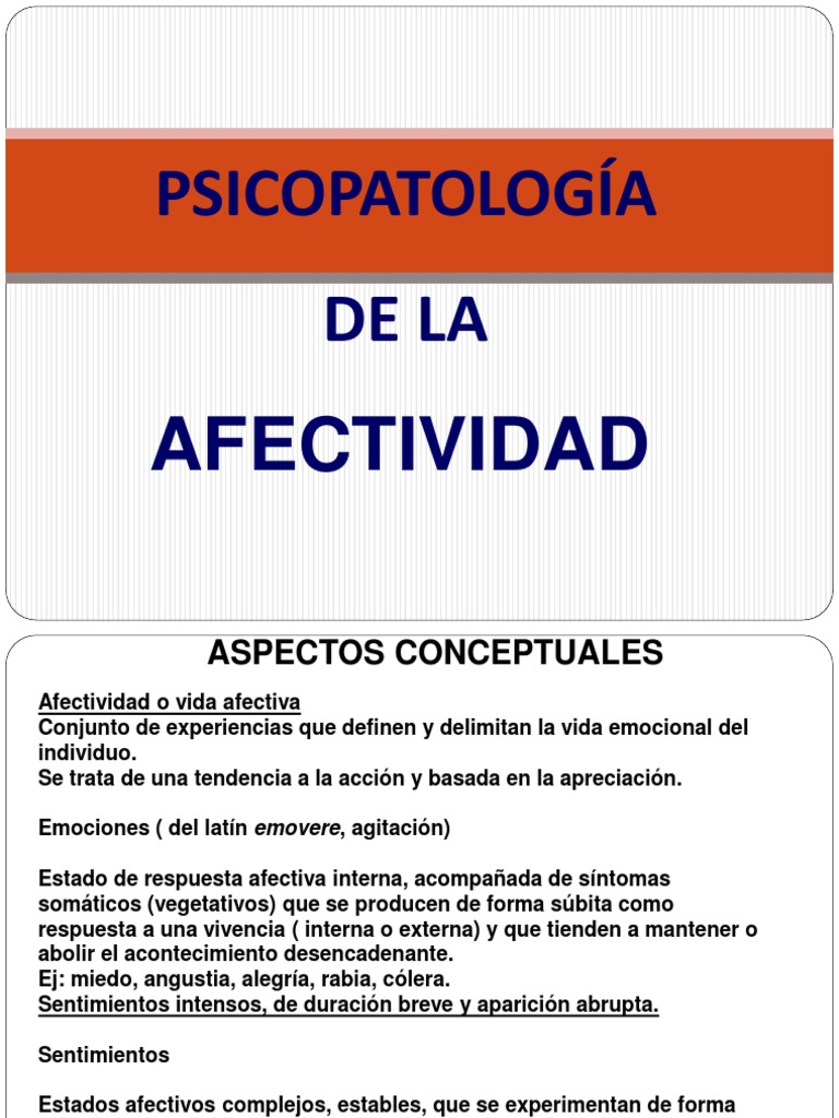 Psicopatología de la Afectividad Emocional | PDF | Ansiedad | Las emociones